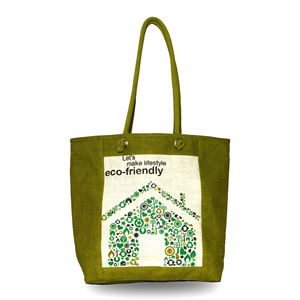 Bolso de Playa Elegante de Yute con Asas Largas para el Hombro, Diseño con Ojales, Tela de Dos Tonos, Ecológico, Reutilizable, Bolso de Verano - Product Image 1