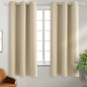 Commercio all'ingrosso personalizzato 42 pollici termoisolante in Grommet oscuramento camera oscurante <span class=keywords><strong>tende</strong></span> e mantovane di colore nero - Product Image 4