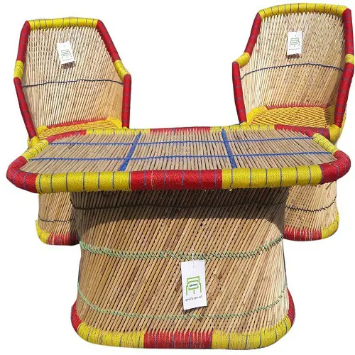 2024 Burgundy Eco Friendly Cane/Bamboo Furniture Chair and Table for Home Garden Outdoor Lawn Balcony Lobby Living Patio Kitchen