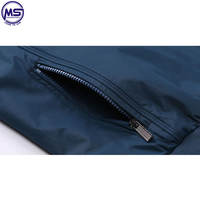 Blouson aviateur décontracté noir rembourré sur mesure pour homme, coupe épaules tombantes, fermeture éclair, grande taille, respirant, séchage rapide