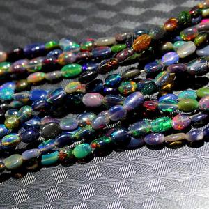 Ethiopia Đen Opal đa lửa hình dạng hình bầu dục đá quý hạt làm đồ trang sức vòng cổ AAA + chất lượng hàng đầu tự nhiên chất lượng tuyệt vời - Product Image 4