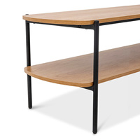 Table basse de style moderne et simple avec plateau en bois et base en métal, meuble de salon ou de chambre, support TV