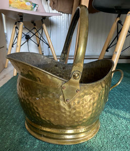 ACMI CB021 Seau à charbon en métal doré martelé pour barbecue Poignée portable pour l'intérieur et l'extérieur Rangement élégant Couleur personnalisable - Product Image 2