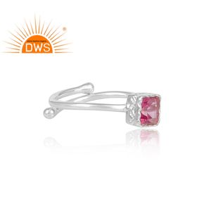 แหวนพลอยบุษราคัมสีชมพูทรงสี่เหลี่ยม,แหวนพลอยแท้295สำหรับผู้หญิงเครื่องประดับ - Product Image 3