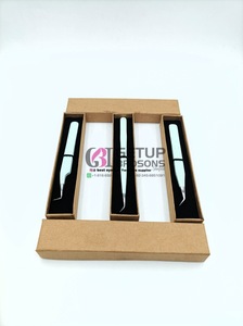 Vente en gros en acier inoxydable à 45 degrés, pince à épiler pour extension de cils avec revêtement en poudre, instrument de beauté - Product Image 2