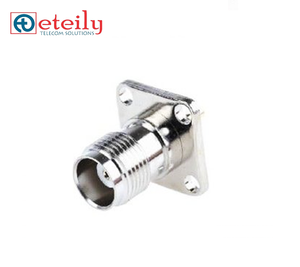 ETEILY TNC Female 4 Hole Panel Mount Connector Made in India Nickel Plated <b>Flange</b> Connector High Quality RF Connector - Product Image 1