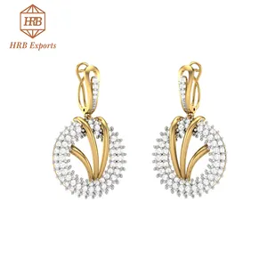 Thiết Kế Cổ Trọng Lượng Nhẹ Moissanite Không Màu Kim Cương DEF Chứng Nhận Solitaire Bông Tai