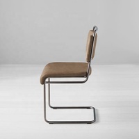 Chaise de salle à manger en cuir PU de style industriel moderne pour restaurant et café
