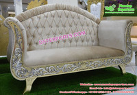 Canapé de mariage de luxe en or blanc italien, fauteuil de salon de mariage de luxe, trône artisanal en bois de teck, canapé de mariage Irlande