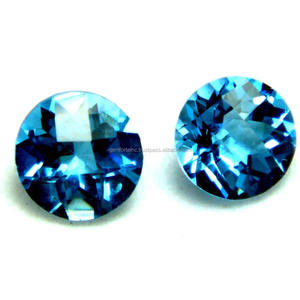 Gema de Topacio Azul de 10MM, forma redonda, precio al por mayor, de alta calidad, el mejor precio, venta de Topacio Azul redondo - Product Image 3