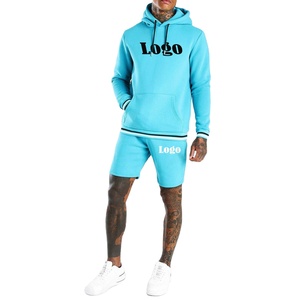 ชุดเสื้อฮู้ดแขนยาวสำหรับผู้ชาย,ชุดวอร์มกางเกงขาสั้นสำหรับฤดูร้อน - Product Image 1