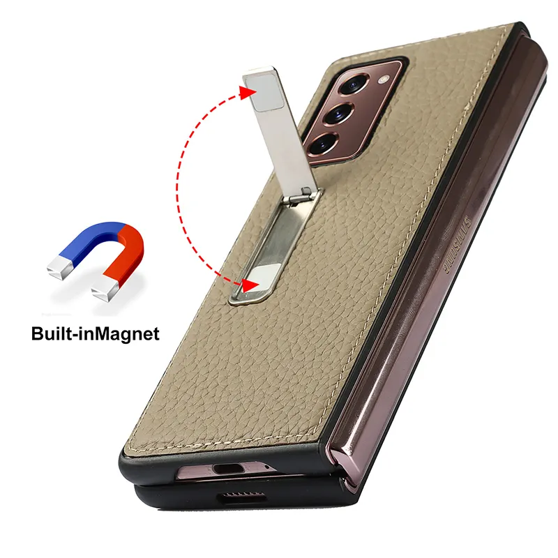 New arrival Magnet stand Real genuine leather z Fold3 phone case for samsung galaxy z fold 1 2 3 cases