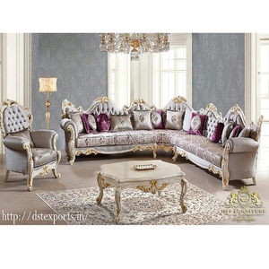 Luxurious Carved <b>L</b> <b>Shaped</b> Living Room <b>Sofa</b> Set Modern <b>L</b> <b>Shaped</b> Sectional Living Room Furniture Classical Corner <b>Sofa</b> Set <b>Sale</b> - Product Image 1