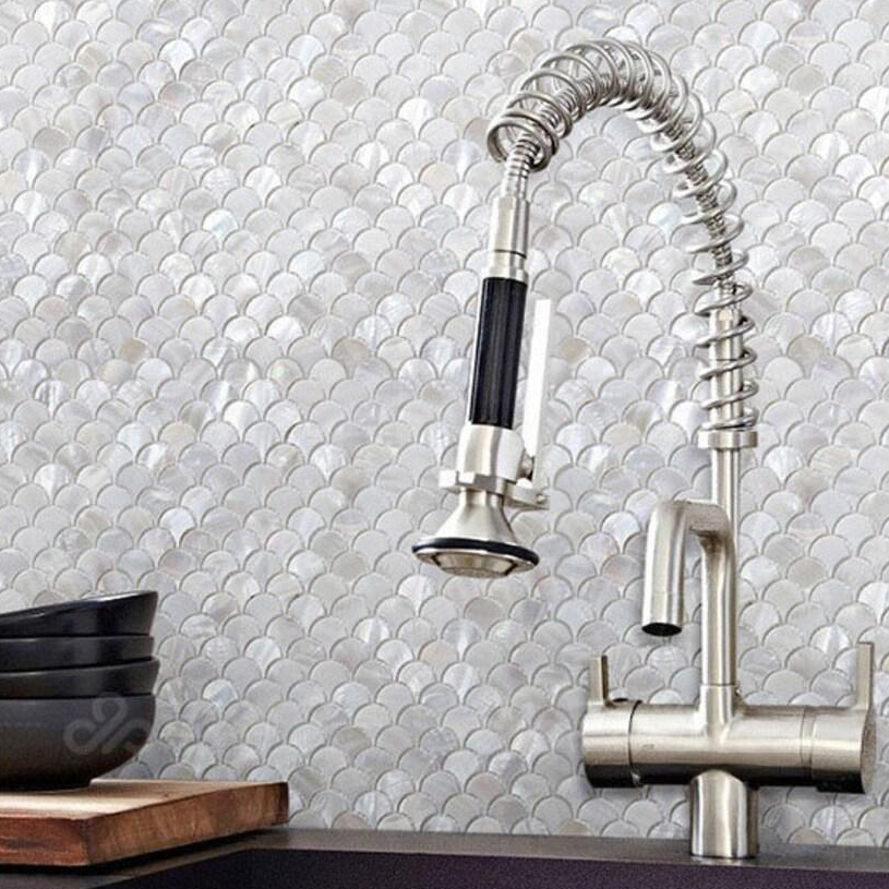 Мозаичная плитка из полированной перламутровой ракушки, мозаичная внутренняя стенка из белой натуральной ракушки MT, рыбные весы из камня, неправильной формы