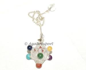 Péndulos de estrella Chakra Merkaba | Exportador de péndulo de 7 Chakras y piedras semipreciosas - Product Image 1