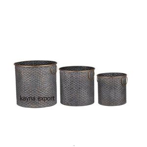 Maceta de Metal de diseño elegante para jardín de casa, macetas martilladas de lujo para decoración de suelo de Hotel y restaurante, nuevas macetas de flores - Product Image 3