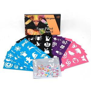 6 pezzi di plastica animale fiore corpo di frutta vernice stencil disegni temporaneo tatuaggio adesivo Set per i bambini - Product Image 1