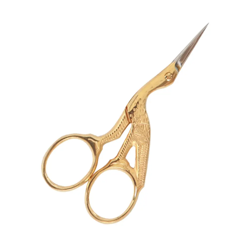 Wholesale Gold Color Stainless Steel Cuticle Scissors Top Quality Right-Handed Embroidery and Nail Scissors