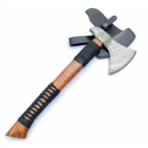 Recém-design 20 "damasco alça de madeira feito à mão viking/tomahawk machado