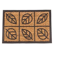 Tapis de bienvenue en fibre de coco semi-circulaire, design pressé, attrayant, décoratif, salon, tapis de porte de qualité supérieure