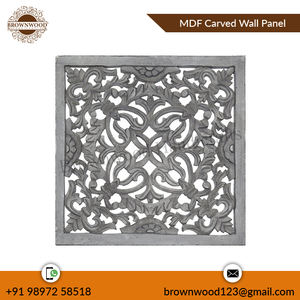 Exportador indio de confianza de color gris antiguo, panel decorativo de pared de MDF tallado a mano de forma cuadrada para una elegancia atemporal - Product Image 3