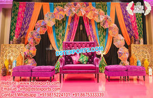 Conjunto de muebles de plata para boda, muebles elegantes de madera para boda asiática, sofá plateado, venta al por mayor, Londres - Product Image 2