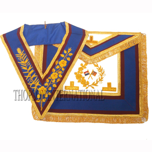 Delantal de cuero bordado Masonic Regalia, parche bordado de base para cuello desnudo de gran rango para costura - Product Image 5