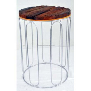 Tavolino moderno in metallo con Design a faccia di elefante con vernice Spray marrone finitura di forma rotonda per soggiorno mobili - Product Image 3