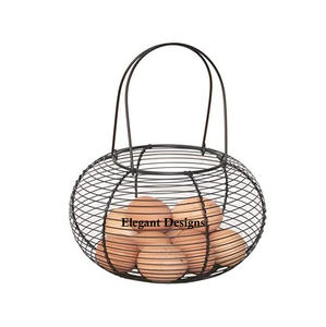 Creative Designer <b>Egg</b> Wire Basket Black Color Handmade Fancy <b>Egg</b> Basket Classic Indian Stylish Wholesale Kitchen <b>Egg</b> Basket - Product Image 6