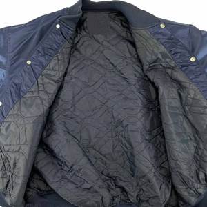 Chaqueta Bomber de nailon de satén azul, ropa deportiva, disponible en todas las tallas, hecha por Wings Traders - Product Image 2