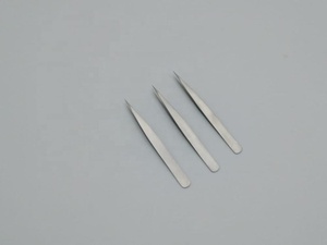 Pince à cils en acier inoxydable couleur argent avec logo personnalisé Outil d'extension de cils de marque privée en vrac avec accessoires à pointe pointue - Product Image 2