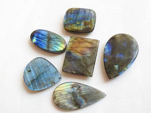 Pierre précieuse Labradorite, pierre naturelle fantaisie, cabochon lisse, multi-reflets, feu, pierre en vrac, certifiée par un tiers, 30-40 mm, PMEGEMSBEADS No - Product Image 4