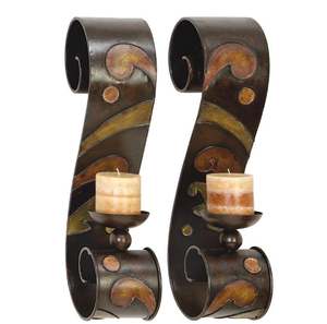 Appliques murales en fer forgé, panneaux muraux décoratifs, horloge murale décorative, décorations de mariage en pots de verre, bougies parfumées - Product Image 1