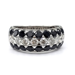 Hong Kong Vente en gros de bijoux fins de haute qualité en or blanc massif 14 carats avec diamant noir naturel, ensemble de bagues de mariage pour couple pour femmes - Product Image 5