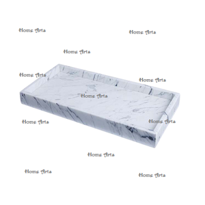 Juego de 2 Bandejas para servir chocolates de mármol, bandeja para servir té y café de forma rectangular de la más alta calidad para uso doméstico en hoteles - Product Image 5