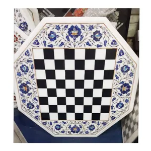 独特的国际象棋图案大理石桌面咖啡厅装饰