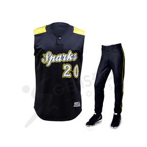 Vente en gros Impression personnalisée Séchage rapide Respirant 100% Polyester Vêtements de baseball pour hommes Conceptions personnalisées Ensembles d'uniformes de baseball - Product Image 4