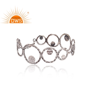 Trending <b>Top</b> Selling Oxidized Sterling <b>Silver</b> Bangle For Women Plain <b>Silver</b> Jewelry Manufacturer - Product Image 2