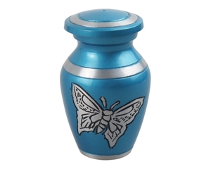 Urna de cremación de Metal de alta calidad para adultos, mariposa de plata azul de gran tamaño para cenizas de mascotas, suministros funerarios, recuerdo a juego - Product Image 2