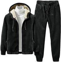 Ensemble de survêtement côtelé unisexe personnalisé avec broderie, style streetwear, vêtements décontractés d'hiver pour hommes, velours 100% polyester, vente en gros