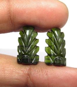 Turmalina Rosa hoja tallada piedras preciosas sueltas Fabricación de joyas naturales de gran calidad - Product Image 3