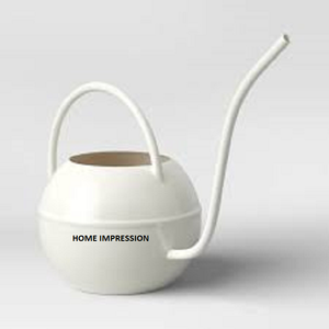 กระป๋องรดน้ำโลหะเคลือบผงสีขาวและโถน้ำโรยด้วยด้ามจับอุปกรณ์ในสวนที่ออกแบบเป็นเอกลักษณ์ - Product Image 2