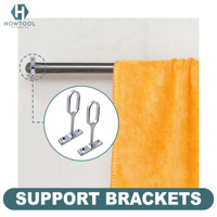 Support de tringle de douche/armoire en zinc chromé HOWTOOL, embout à levier, norme ISO (L16mm x H30mm), échantillon gratuit disponible