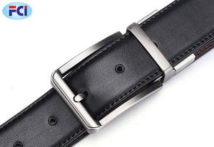 Ceinture en cuir véritable pour hommes pour les affaires commerciales Boucle rotative en alliage de qualité Style de mode Utilisation double face - Product Image 5