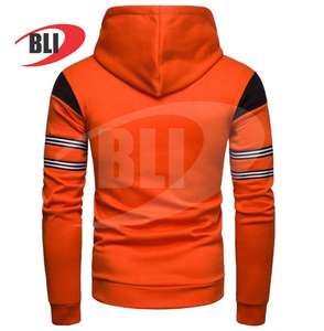 Meilleure qualité hiver hommes fermeture éclair sweats à capuche polaire pull personnalisé marque Logo motif à carreaux polyester polaire tissu - Product Image 2