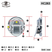 Vente en gros contrôleur DJ clavier mallette de transport serrures avec montage à vis HC263 polissage argent brillant métal serrure à bascule matériel