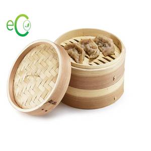 ที่ถูกที่สุดราคาไม้ไผ่เรือกลไฟตะกร้าชุดที่มีตะเกียบ10นิ้ว12นิ้วขนาดที่กำหนดเองติ่มซำขนาดเล็กที่มีโลโก้เลเซอร์ - Product Image 3