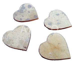 Dessous de verre à thé en bois pour tasses de cuisine Dessous de verre en forme de coeur en bois massif Design chic | Ensemble de dessous de verre décoratif avec support - Product Image 3