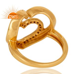 Anillo de Plata 925 con Baño de Oro de 18k, Símbolo de Amor, con Zafiro Natural, Proveedor de Joyería - Product Image 4