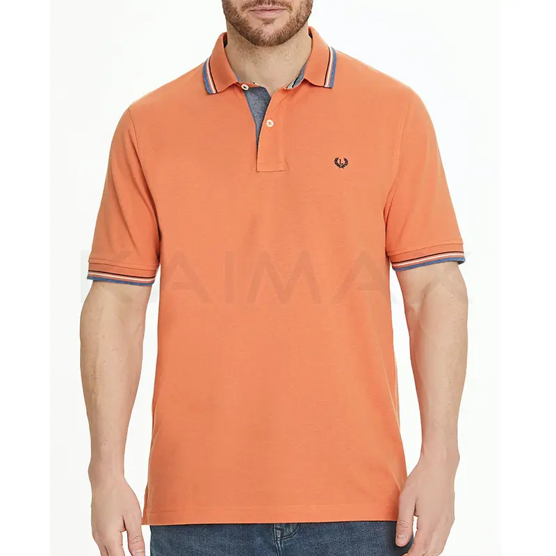 अनुकूलित नारंगी पोलो शर्ट कस्टम कढ़ाई कपास पोलो गोल्फ शर्ट
